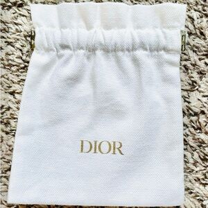 Authentic Dior White Drawstring Pouch
